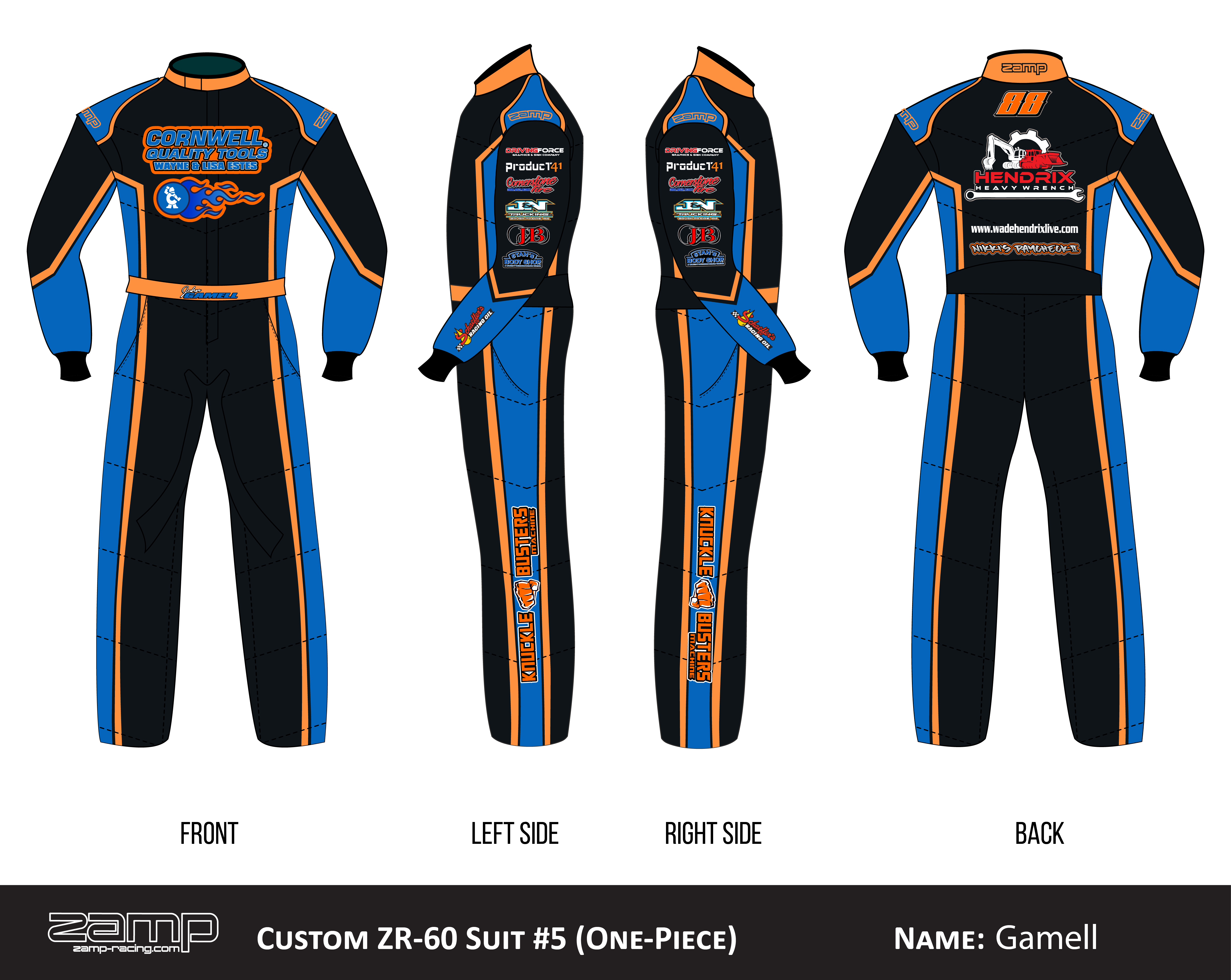 Custom Zamp racing suit